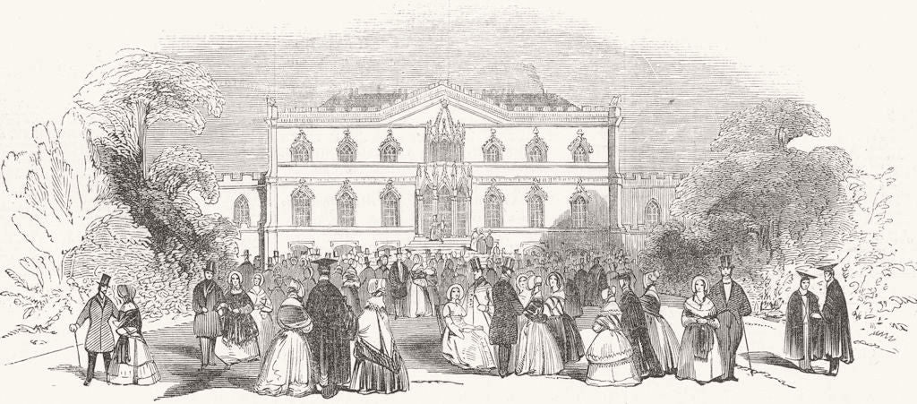 YORKS. Bishopsthorpe, seat of Archbishop of York 1844 old antique print